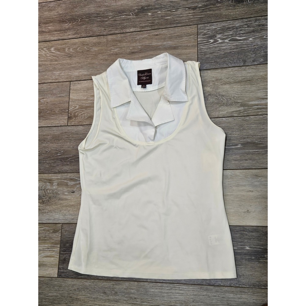 UnderCover Agent Kathleen Kirkwood Sleeveless Layering Top White Collar Cream M